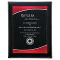 7" x 9" Airflyte Black Piano Finish Plaque with Red Border Acrylic Plate