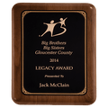 8" x 10 1/2" American Walnut Plaque with Gold Border LaserFX Plate