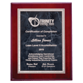 Rosewood High Gloss Plaque with Gray Marble/Silver 8" x 10" Airflyte Florentine Border Plate