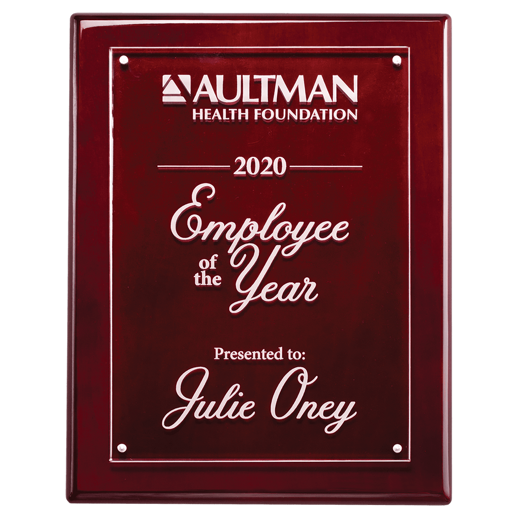 Rosewood 8x10 High Gloss Plaque wtih Acrylic Engraving Plate