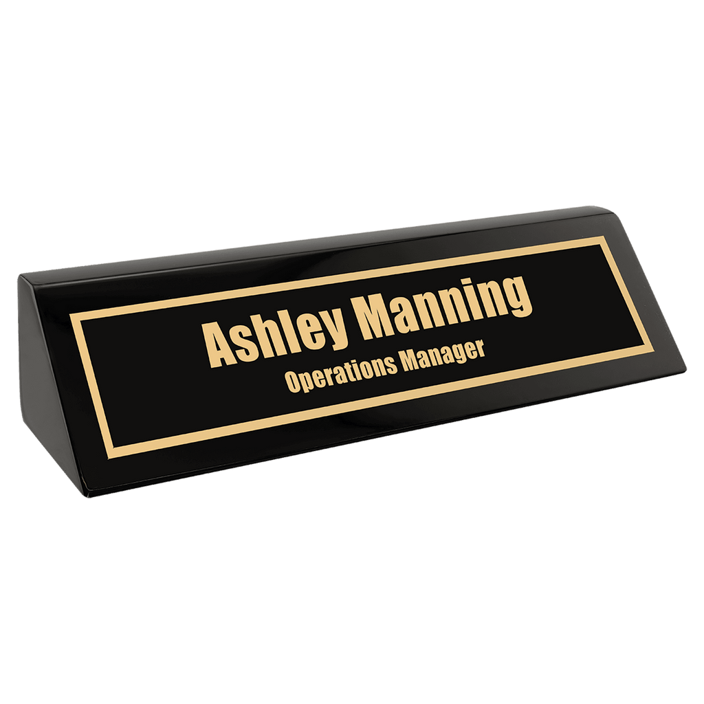 Black 8 1/2" Piano Finish Desk Wedge