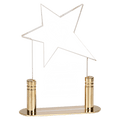 Large Clear Star Acrylic with Brass Base