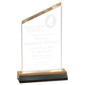 4" x 6" Gold Reflection Beveled Peak Acrylic with 5" Gold Mirror Base
