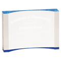 Blue 8" x 5 1/2" 1" Thick Acrylic Crescent